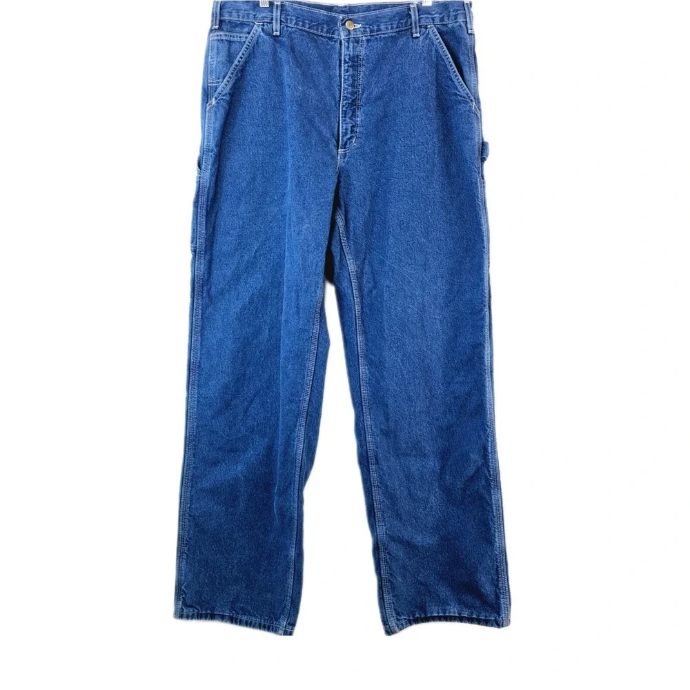Vtg Carhartt Carpenter Jeans Mens‎ 38x32 Gorpcore USA Made Workwear Utility Y2K